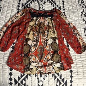 Bohemian Red Paisley Women's Top